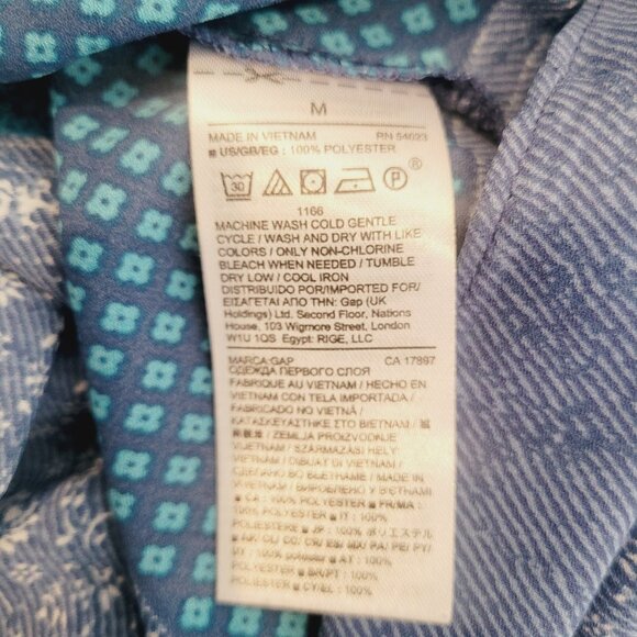 GAP Blue Floral Print Peasant Cottage Core Boho Top - Picture 11 of 11